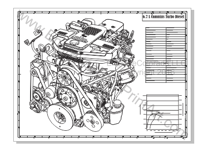 Dodge Ram 3500 Engraved Blueprint Art